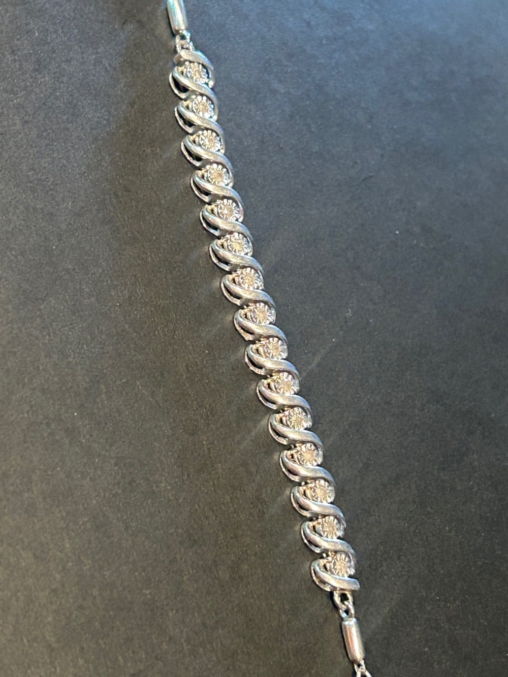 Sterling silver and diamond bracelet